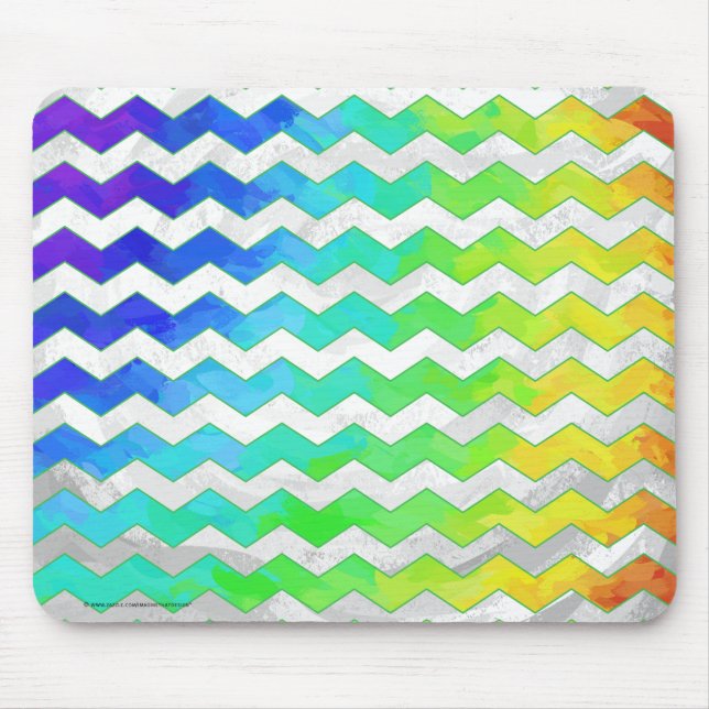 Rainbow Icy Zickzack Pattern Mousepad (Vorne)