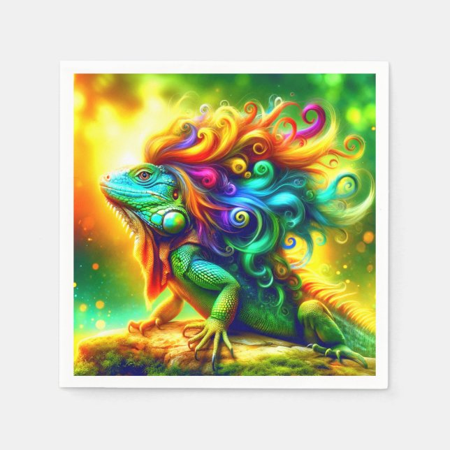 Rainbow Iguana Serviette (Vorderseite)