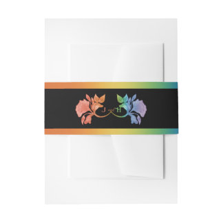 Rainbow II Aquarell Art Nouveau Hochzeit Einladungsbanderole