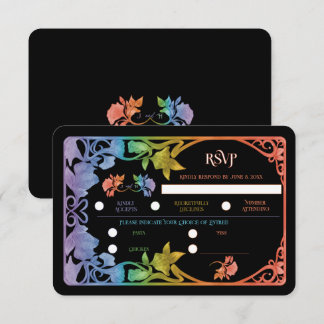 Rainbow II Aquarell Art Nouveau Hochzeits-RSVP RSVP Karte
