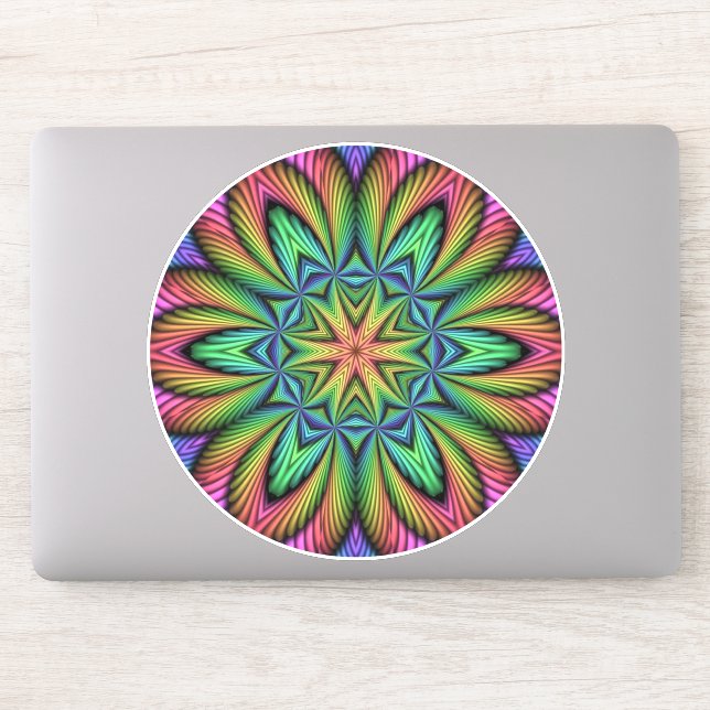 Rainbow Illusion Mandala Aufkleber (Computer)
