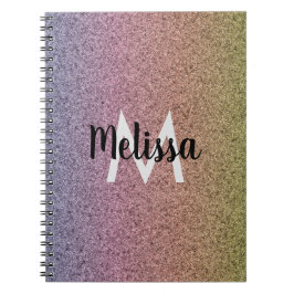 Rainbow-Imitate Glitzer-Muster Notizblock