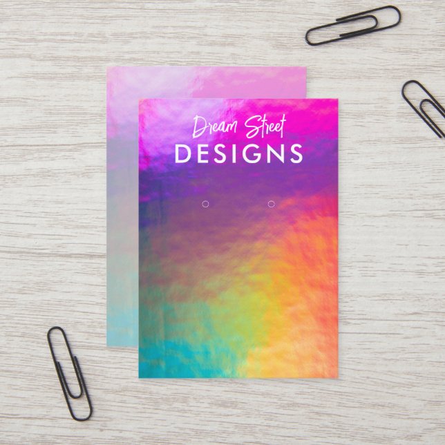 Rainbow-Imitate Holend-Ohrring-Display-Karte Visitenkarte (Vorderseite/Rückseite Beispiel)