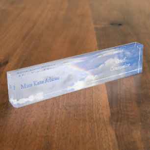 "RAINBOW IN CLOUDS" DESK NAMEPLATE NAMENSPLAKETTE
