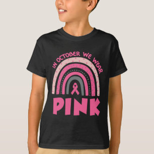 Rainbow In October We Wear Pink Breast Cancer Awar T-Shirt
