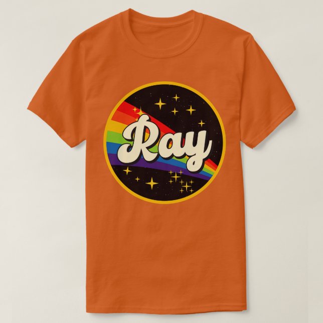 Rainbow in Space Vintag Style T-Shirt (Design vorne)