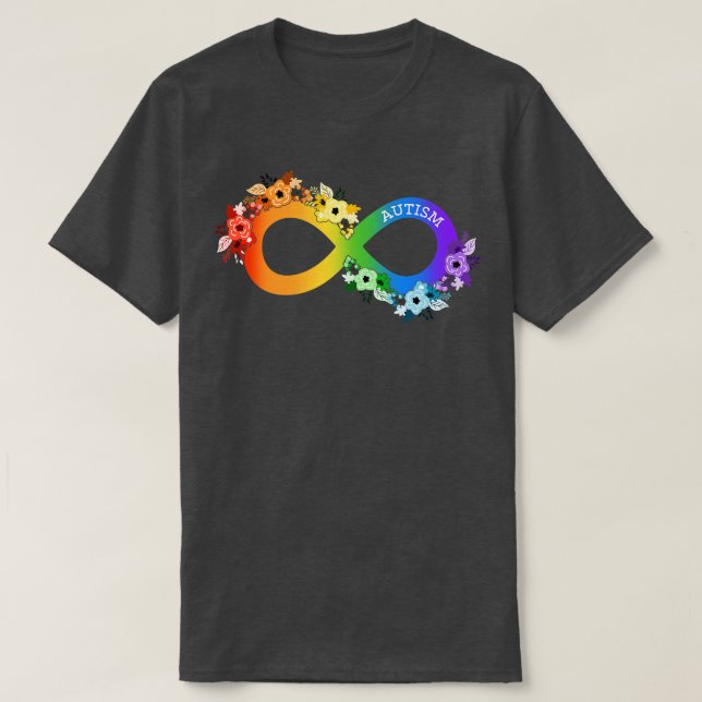 Rainbow Infinity ADHD Autism Fighter Autism Awaren T-Shirt (Design vorne)