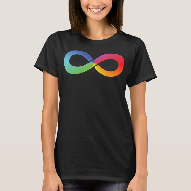 Rainbow Infinity Liebe Autismus Neurovielfalt T-Shirt (Vorderseite)