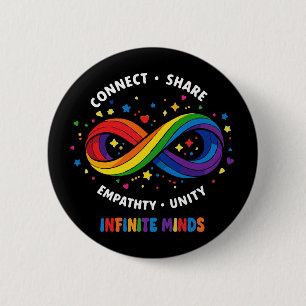 Rainbow-Infinity Neurodiversitäts-Symbol - Unendli Button
