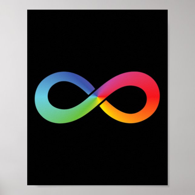 Rainbow Infinity Symbol Autismus Bewusstsein Neuro Poster (Vorne)