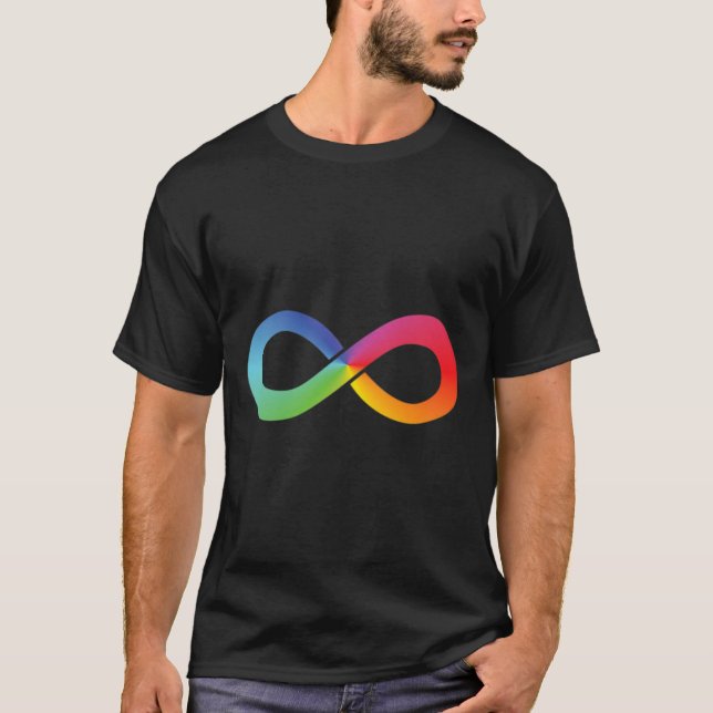 Rainbow Infinity Symbol Autismus Bewusstsein Neuro T-Shirt (Vorderseite)