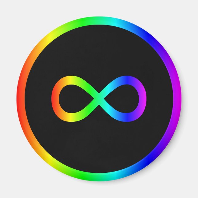 Rainbow Infinity-Symbol Magnet (Vorne)