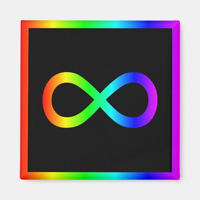 Rainbow Infinity-Symbol Magnet (Vorne)