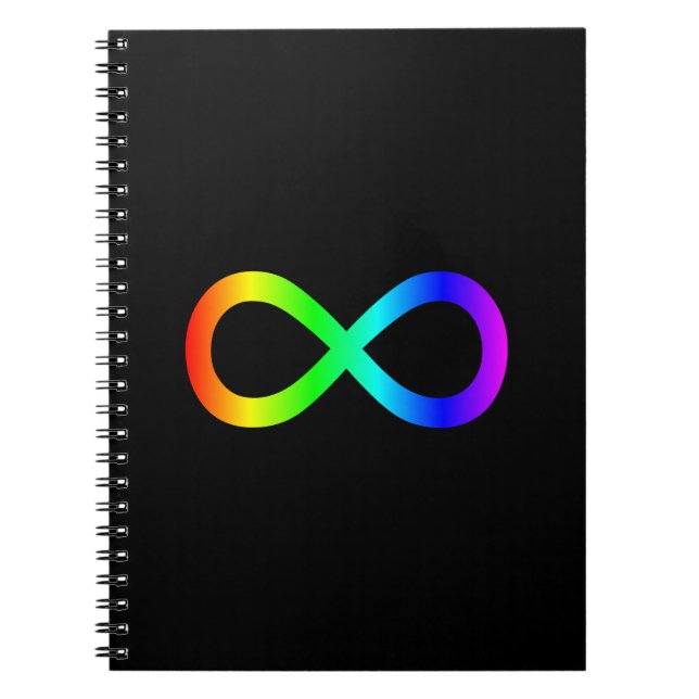 Rainbow Infinity-Symbol Notizblock (Vorderseite)