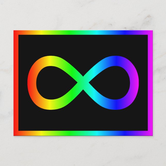 Rainbow Infinity-Symbol Postkarte (Vorderseite)