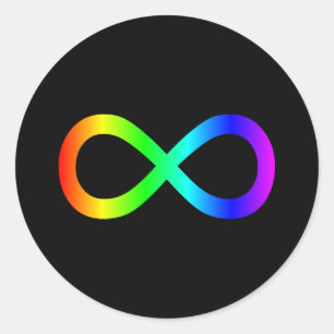 Rainbow Infinity-Symbol Runder Aufkleber