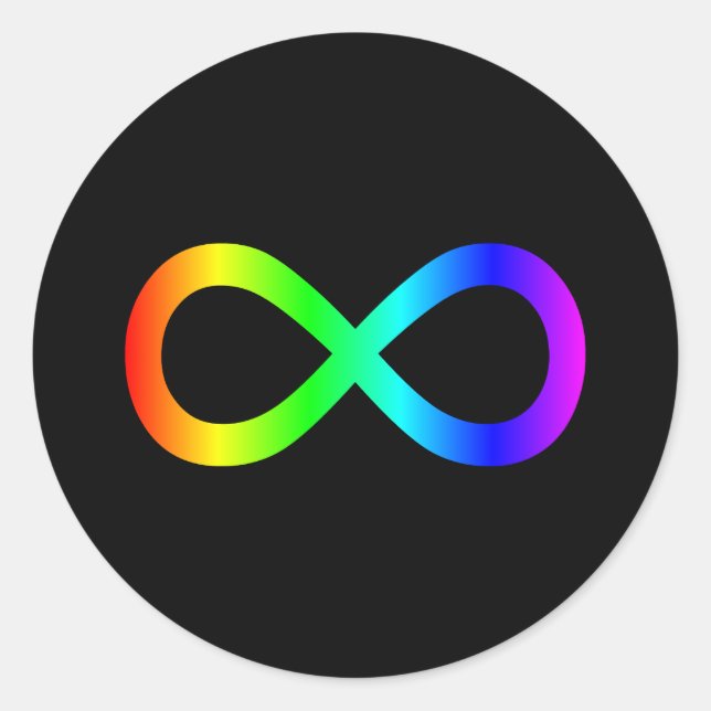 Rainbow Infinity-Symbol Runder Aufkleber (Vorderseite)