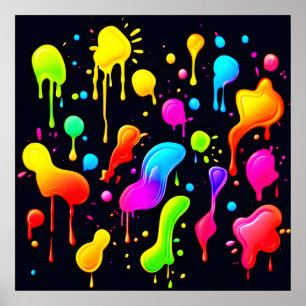 Rainbow Ink Paint Splash Poster