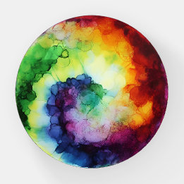 Rainbow Ink Swirbelglas Paperweight Briefbeschwerer