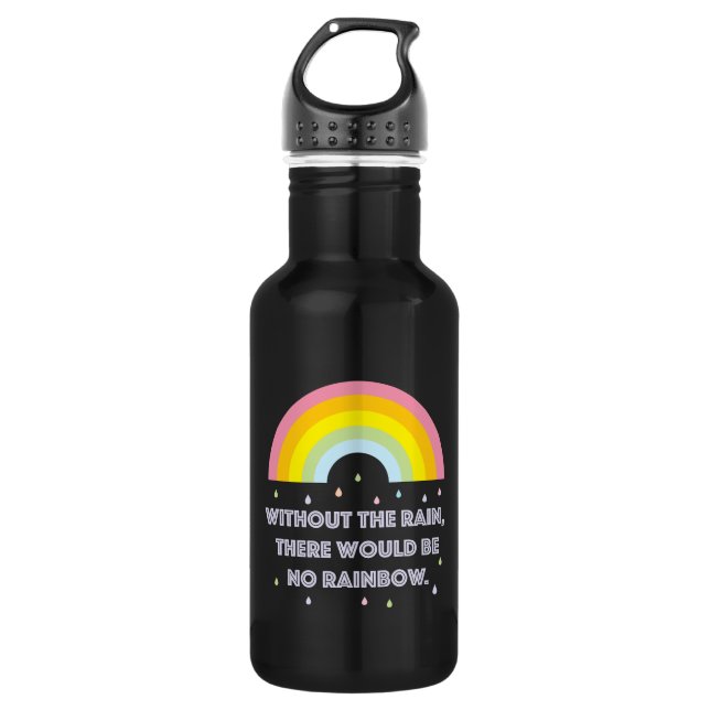 Rainbow Inspiration und Motivierend Zitat Edelstahlflasche (Vorderseite)