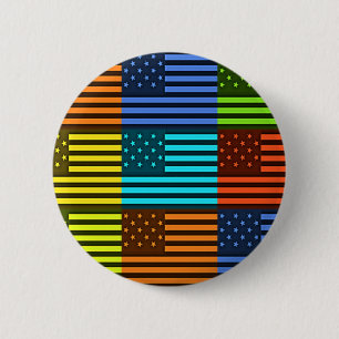 Rainbow-Inspiriert amerikanisches Motif-Flag-Desig Button