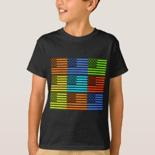 Rainbow-Inspiriert amerikanisches Motif-Flag-Desig T-Shirt