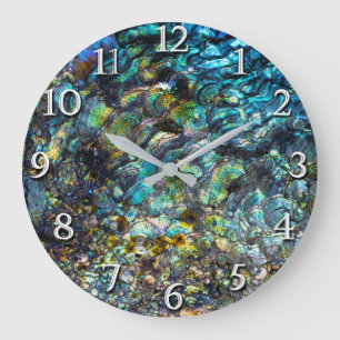 Rainbow Iridescent Abalone Sea Muschel Große Wanduhr