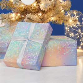 Rainbow Iridescent Foil and Holographic Glitzer Geschenkpapier
