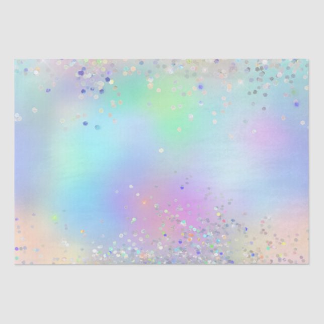 Rainbow Iridescent Foil and Holographic Glitzer Seidenpapier (Vorderseite)