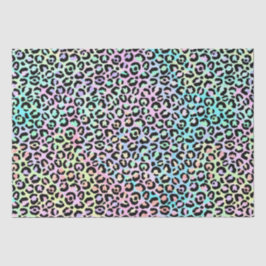Rainbow Iridescent Gradient and Leopard Spots Seidenpapier