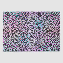 Rainbow Iridescent Gradient and Leopard Spots Seidenpapier