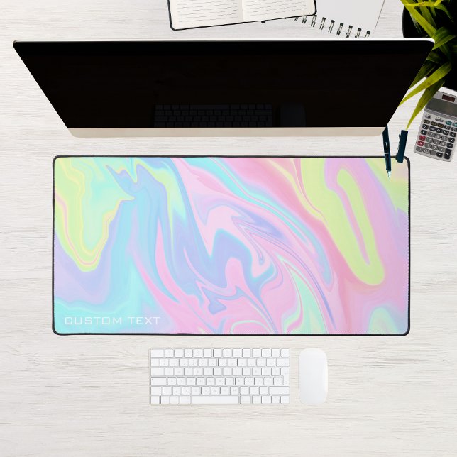 Rainbow Iridescent Large Extended Custom Schreibtischunterlage (Rainbow Iridescent Large Extended Custom Desk Mat
)