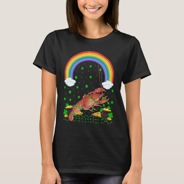 Rainbow Irish Shamrock Crawfish St Patrick's Day T-Shirt (Vorderseite)