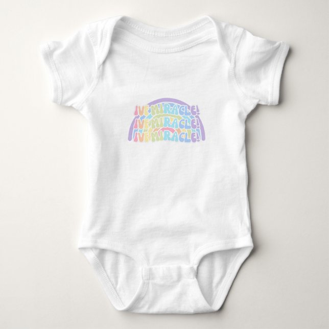 Rainbow IVF MIRACLE Preppy Infertilivement Awarene Baby Strampler (Vorderseite)