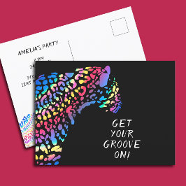 Rainbow Jaguar Party Einladung Postkarte