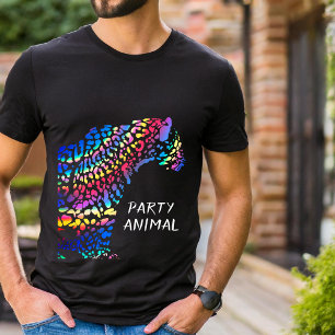 Rainbow Jaguar Party Tierischer T - Shirt