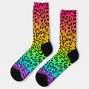 Rainbow Jaguar Spots Animal Print Socken