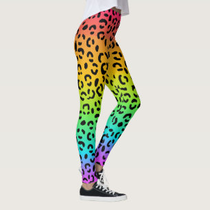 Rainbow Jaguar Spots Tierdruck Leggings