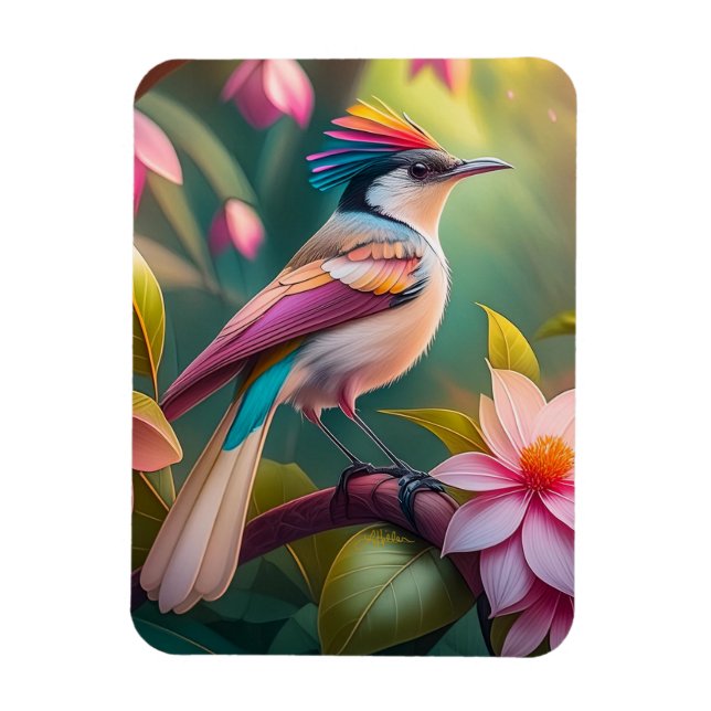 Rainbow-Jay Fantasy Bird Magnet (Vertikal)