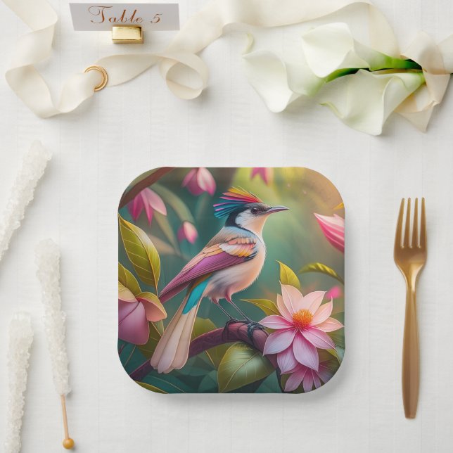 Rainbow-Jay Fantasy Bird Pappteller (Hochzeit)