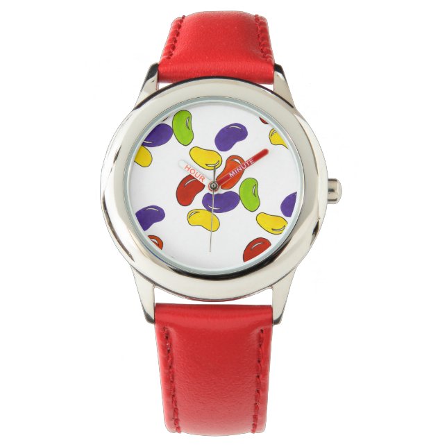 Rainbow Jelly Bean Beans Jellyboa Candy Watch Armbanduhr (Vorderseite)