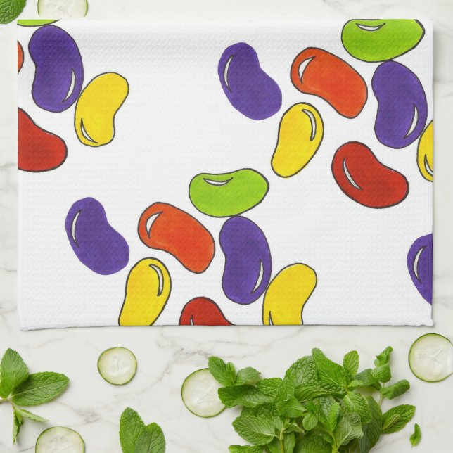 Rainbow Jelly Bean Easter Basket Candy Leckereien Handtuch (Gefaltet)