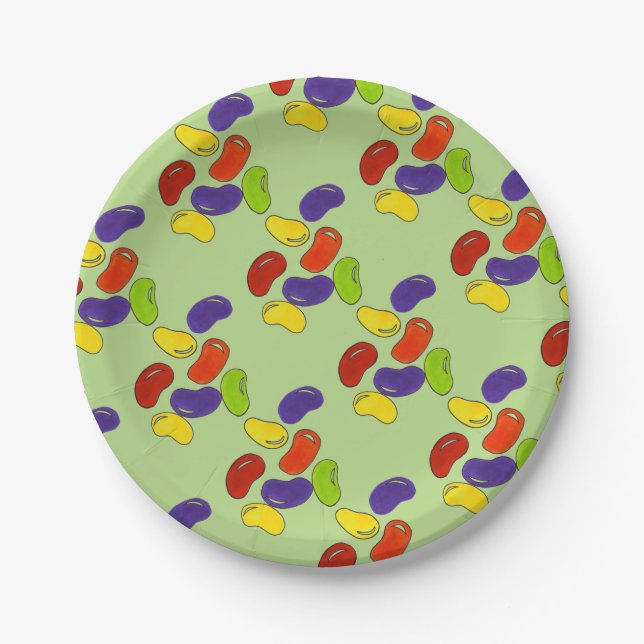 Rainbow Jelly Beans Jellyboboa Osterkörbe Candy Pappteller (Vorderseite)