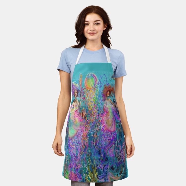 Rainbow Jellyfish Mermaid Prom Kleider Schürze (Getragen)