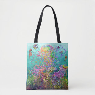 Rainbow Jellyfish Tote Bag
