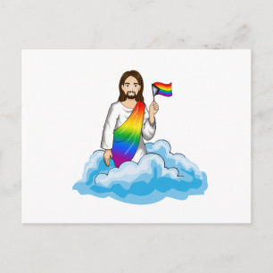 Rainbow Jesus Progress Flag Postkarte