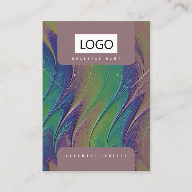 Rainbow Jewelrings Ohrringe Necklace Display Card Visitenkarte (Vorderseite)