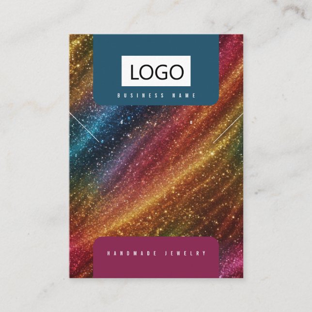 Rainbow Jewelrings Ohrringe Necklace Display Card Visitenkarte (Vorderseite)