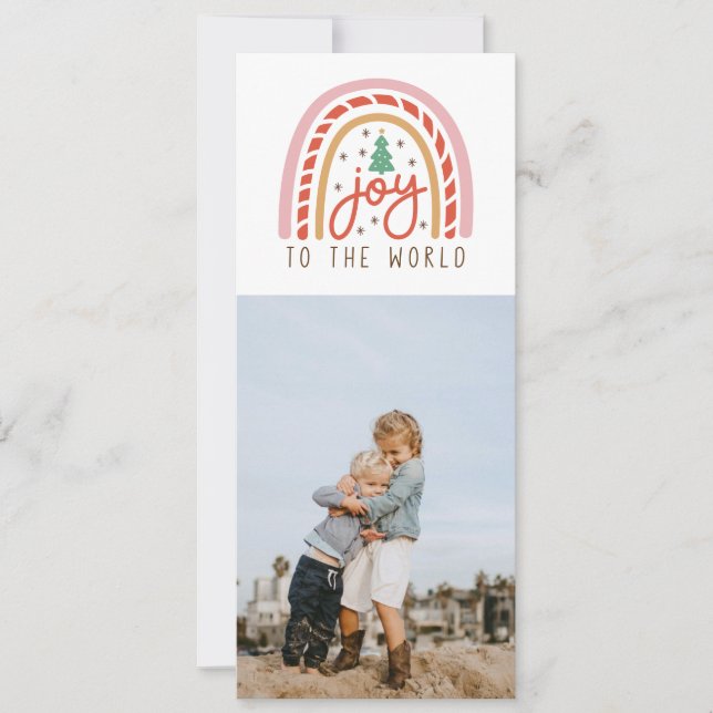 Rainbow Joto the World 4 Foto Weihnachtskarte Karte (Vorderseite)