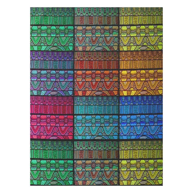 Rainbow Journey Aborigine Art Tableclout Tischdecke (Vorderseite)